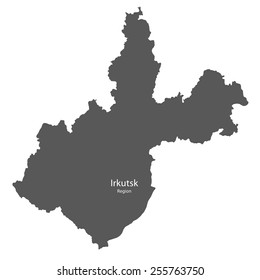 Map of Irkutsk Region, Russia
