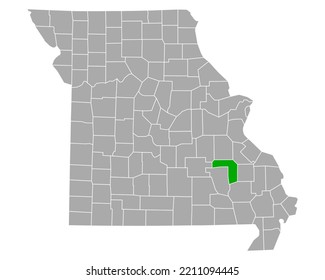 Map of Iron in Missouri on white
