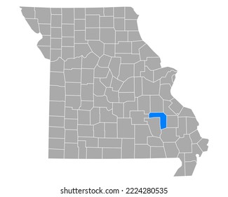 Karte von Eisen in Missouri auf Weiß