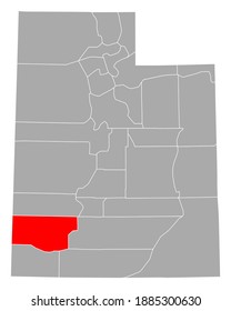 Mapa de hierro en Utah en blanco