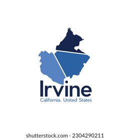 Mapa Del Logotipo Geométrico Moderno De Irvine City