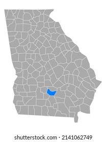 Map of Irwin in Georgia on white