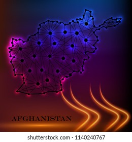 Map of the Islamic Republic of Afghanistan with the provinces colored in bright colors