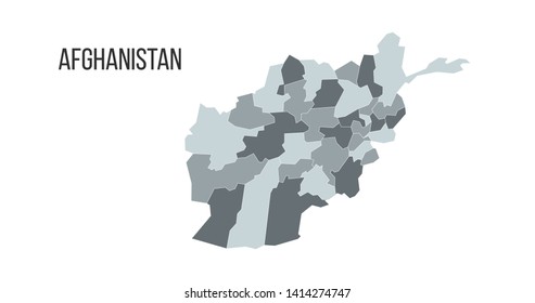 Map of the Islamic Republic of Afghanistan with the provinces in different colors. Vector illustration isolated on white background.
