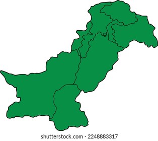 Map of Islamic Republic of Pakistan and location of Location of province