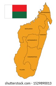 Map of the island of Madagascar