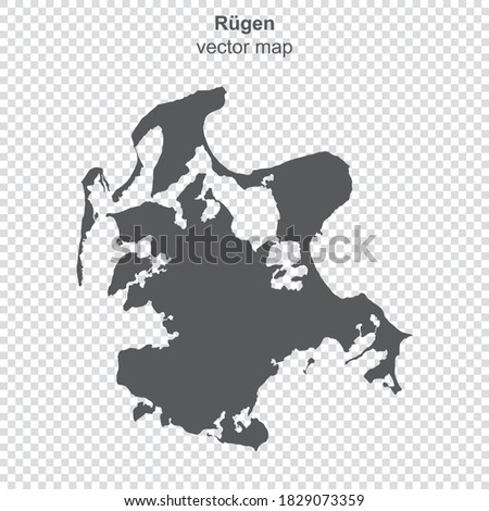 map of Rügen island on transparent background