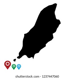 Map of Isle of Man, High Detailed Map of Isle of Man isolated on white background.Vector illustration eps 10