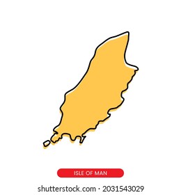 Map of Isle Of Man vector design template. Simple style with editable stroke.