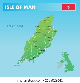 Map of Isle of Man. Vector illustration