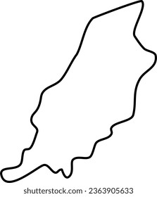 Map of the Isle of Mann with a Thick Outline