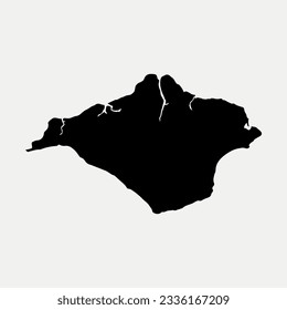 Map of Isle of Wight - England - United Kingdom region outline silhouette graphic element Illustration template design
