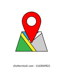 Map isolated color icon, vector illustration design. Logistics collection.