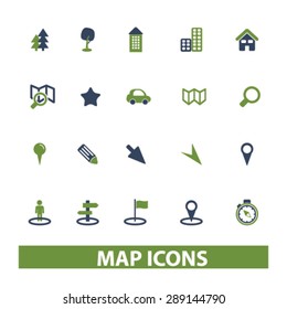 map isolated icons, illustrations, vector