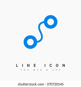 Map isolated minimal single flat icon in black and white colors. Route line vector icon for websites and mobile minimalistic flat design.