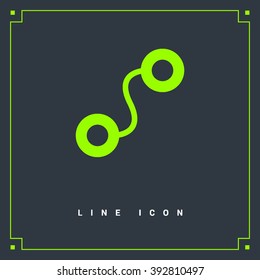 Map isolated minimal single flat icon in black and white colors. Route line vector icon for websites and mobile minimalistic flat design.