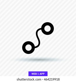 Map isolated minimal single flat icon in black and white colors. Route line vector icon for websites and mobile minimalistic flat design.