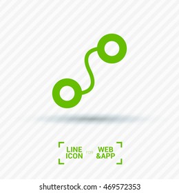 Map isolated minimal single flat icon in black and white colors. Route line vector icon for websites and mobile minimalistic flat design.