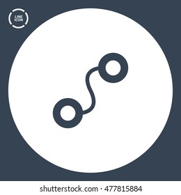 Map isolated minimal single flat icon in black and white colors. Route line vector icon for websites and mobile minimalistic flat design.