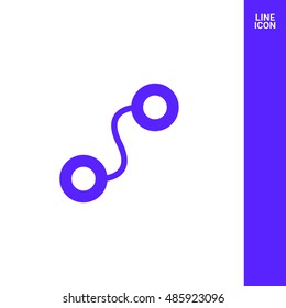 Map isolated minimal single flat icon in black and white colors. Route line vector icon for websites and mobile minimalistic flat design.