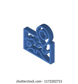 Map isometric left top view 3D icon