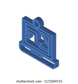 Map isometric left top view 3D icon