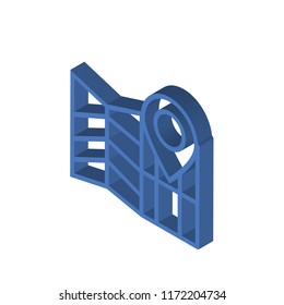 Map isometric left top view 3D icon