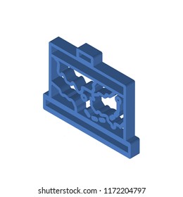 Map isometric left top view 3D icon