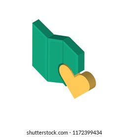 Map isometric left top view 3D icon