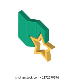 Map isometric left top view 3D icon