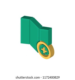 Map isometric left top view 3D icon