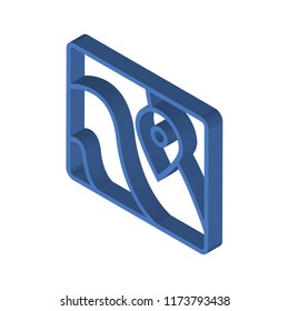 Map isometric left top view 3D icon