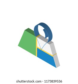 Map isometric left top view 3D icon