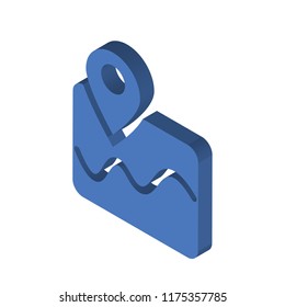 Map isometric left top view 3D icon