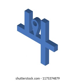 Map isometric left top view 3D icon