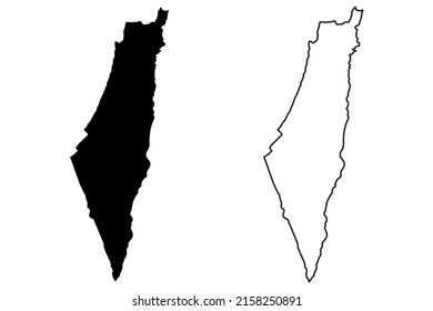 Karte von Israel. Basis-Silhouetten auf weißem Hintergrund