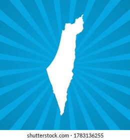 Map of Israel blue comic pop art vector.