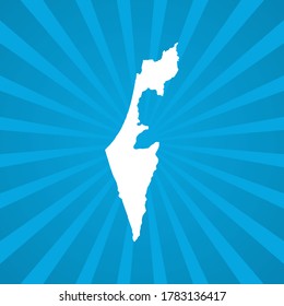Map of Israel blue comic pop art vector.