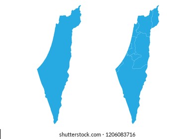 Mapa - Israel Couple Set , Mapa da Palestina, Ilustração vetorial eps 10.