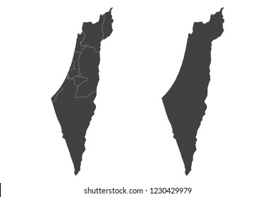 Map - Israel Couple Set , Map Of Palestine,Vector Illustration Eps 10.