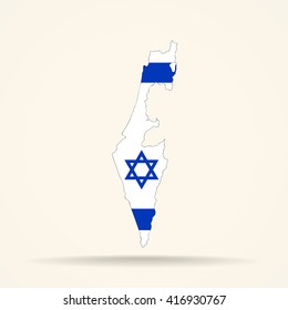 Map of Israel in Israel flag colors

