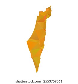Map of Israel - Gold Polygonal Design For Your. Vector illustration eps 10.