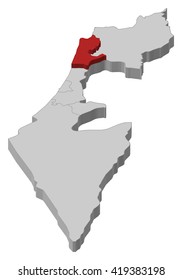 Map - Israel, Haifa - 3D-Illustration