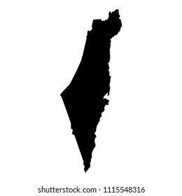 Map of Israel icon black color