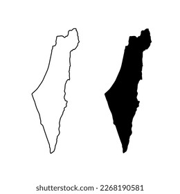 Map of Israel icon, vector isolated Israel symbol set.