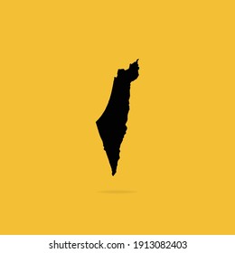 Map of Israel isolated on dark Yellow background, Vector Illustration EPS 10