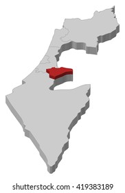 Map - Israel, Jerusalem - 3D-Illustration