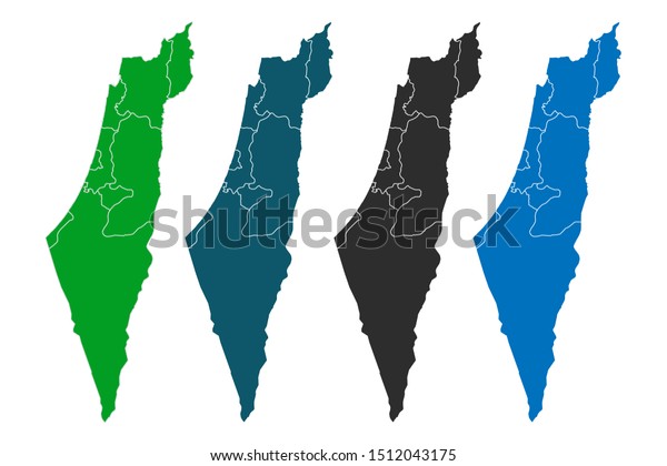 Original Map Of Israel Map Israel Original Mapvariety Colors On Stock Vector (Royalty 