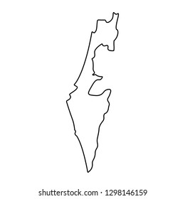 Map of Israel - outline. Silhouette of Israel map vector illustration