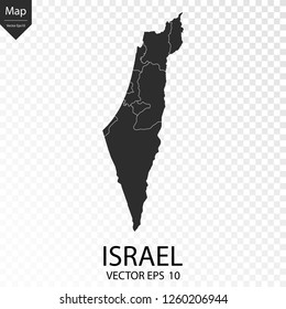 Map of Israel , vector illustration eps 10 on transparent background.